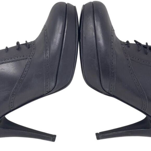 J. Crew Pierce high-heel oxfords, size women’s US 7.5, black leather - Picture 14 of 16